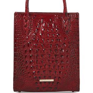 BRAHMIN Moira Melbourne Croc Embossed Tote Bag Vintage RED Excellent!!!
